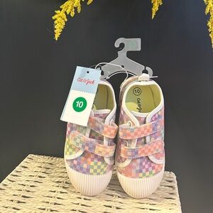 Cat & Jack Toddler Girl Velcro Sneakers Pastel Size 10 NEW WITH TAGS